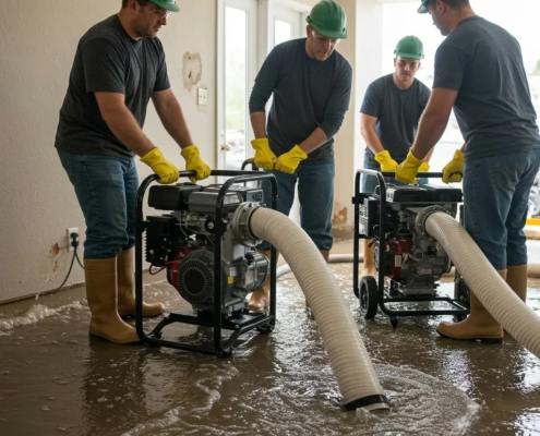 Water Damage Cleanup Near Me: 5 Proven Steps That Save Your Floors, Walls & Belongings 24 water damage cleanup near me technician using thermal imaging to find hidden moisture in San Antonio home