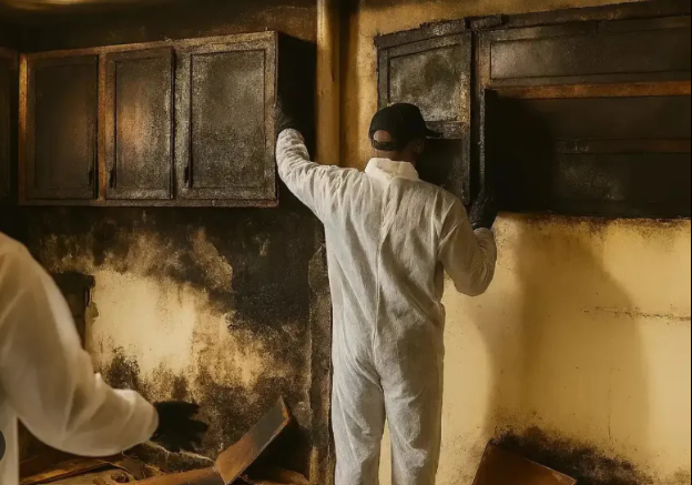 Fire Restoration Leon Valley: 5 Powerful Reasons Certified Specialists Are Ready To Respond 24/7 3 Fire restoration Leon Valley technician measuring moisture in fire and water damaged walls during professional recovery